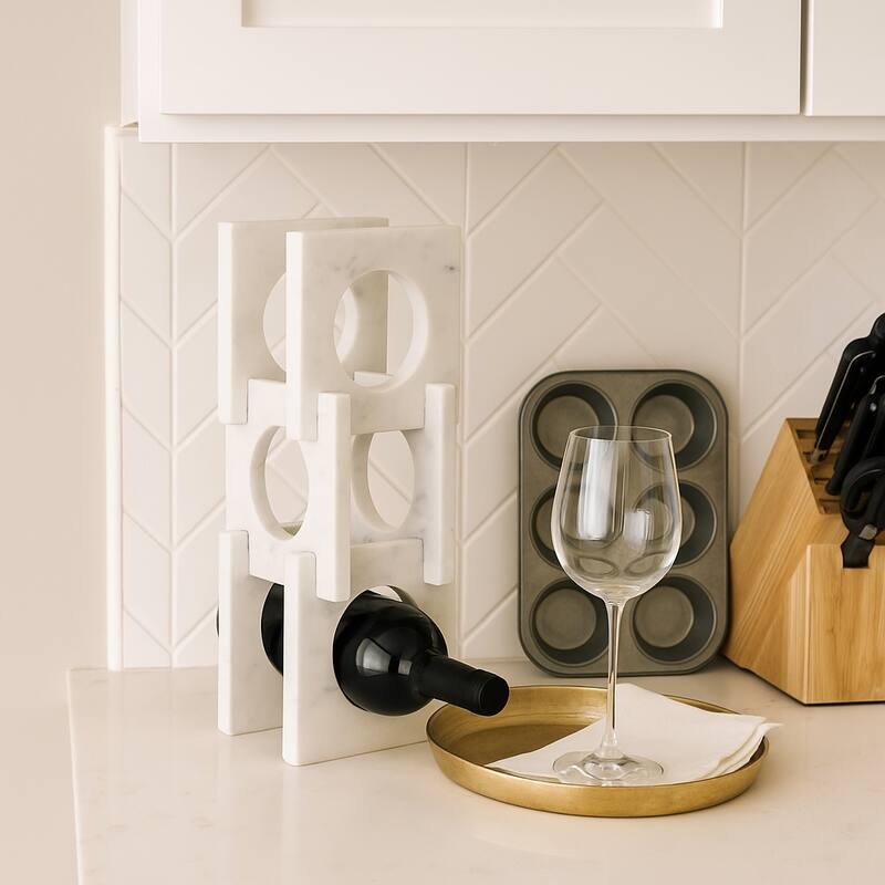 Stone Storage Organizer Decorative Modern Home Office - 16" White - 16.0"