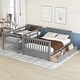 preview thumbnail 3 of 17, Twin-over-Full Wood Bunk Bed with Two Storage Drawers and Ladders, Separate into 2 Beds Design