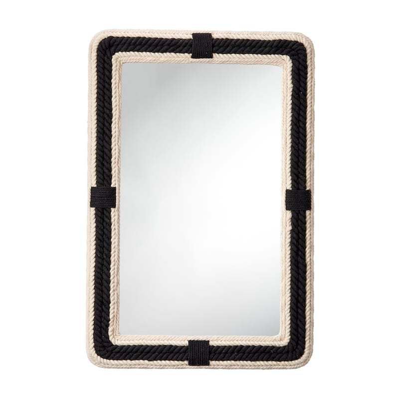 Alden Décor Amina Jute Rectangle Mirror
