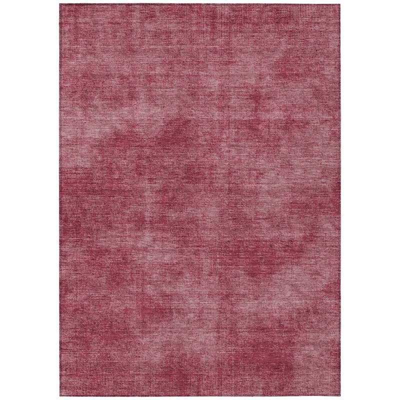 Machine Washable Indoor/ Outdoor Simple Solid Chantille Rug