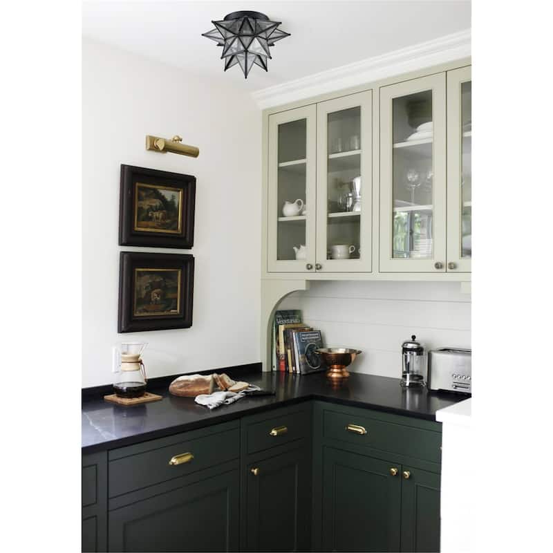 Venezia Seeded Glass Moravian Star Flush Mount Ceiling Light