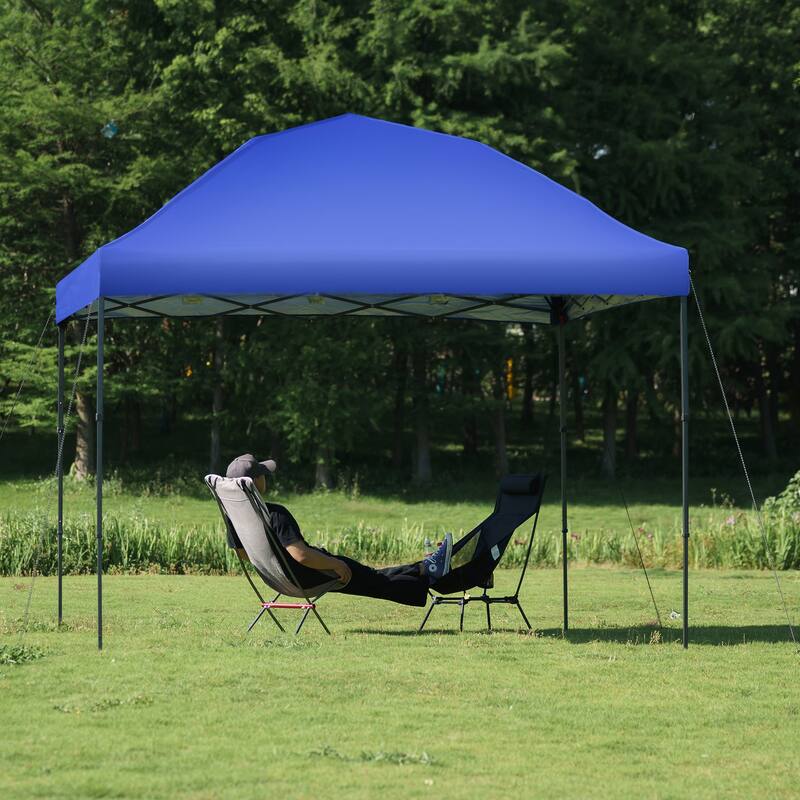 10x10 Pop Up Canopy - Beach Tent with One Push Setup - Easy Outdoor Sun Shade for Events,Parties,Camping With Silver Coated Top