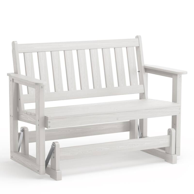 Outdoor Patio HDPE Glider Bench, Garden Rocking Bench