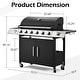 preview thumbnail 6 of 7, 3-Burner Propane Grill with Side Burner, Locking Wheels, 395 Sq. In. Cooking Area, 36,000 BTU