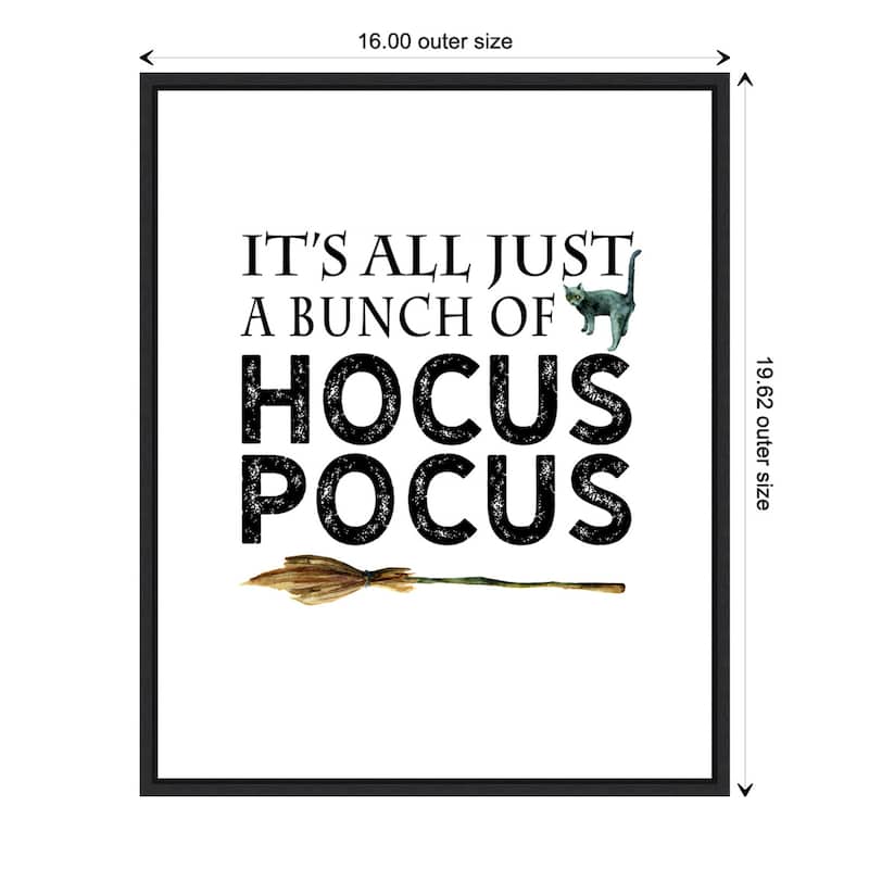 Amanti Art Just a Bunch of Hocus Pocus Broom Framed Canvas Wall Art