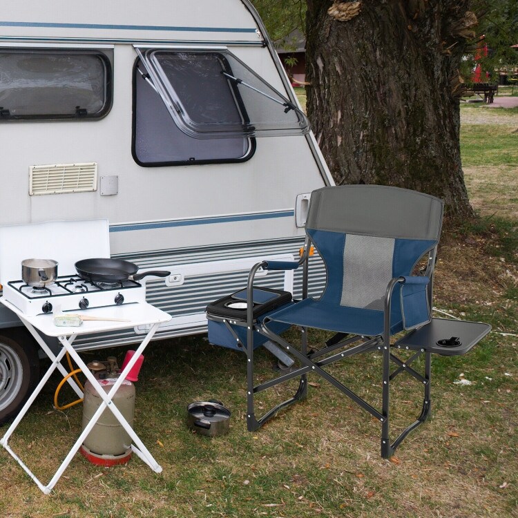Camping chair with side table and cooler 2025