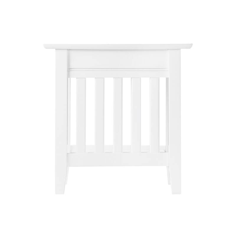 AFI Mission Chair Side Table Set of 2 with Built-in Charger
