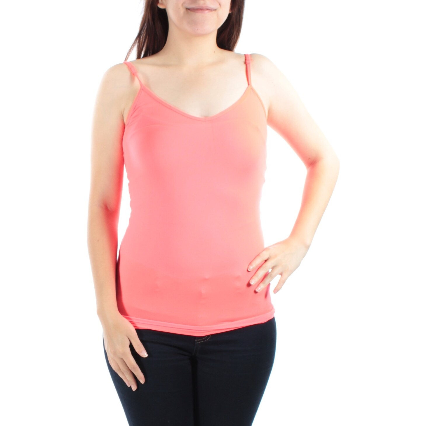 Shop Energie Womens Coral Spaghetti Strap Jewel Neck Active Wear