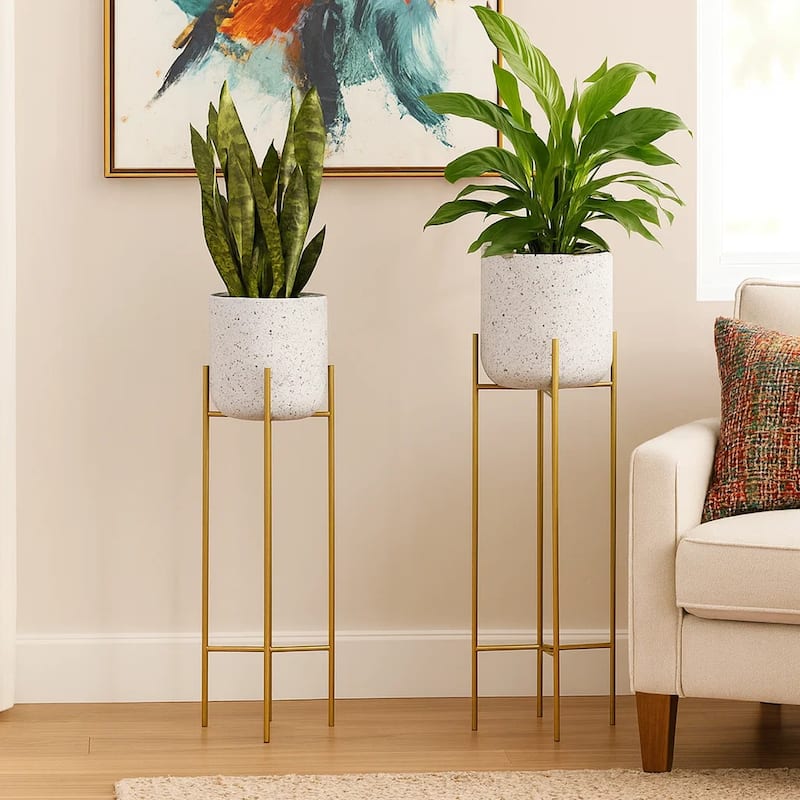 Aira Set of 2 Planters Foldable Metal Stand