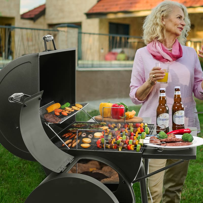 Royal Gourmet CC1830S Charcoal Grill with Offset Smoker,Black