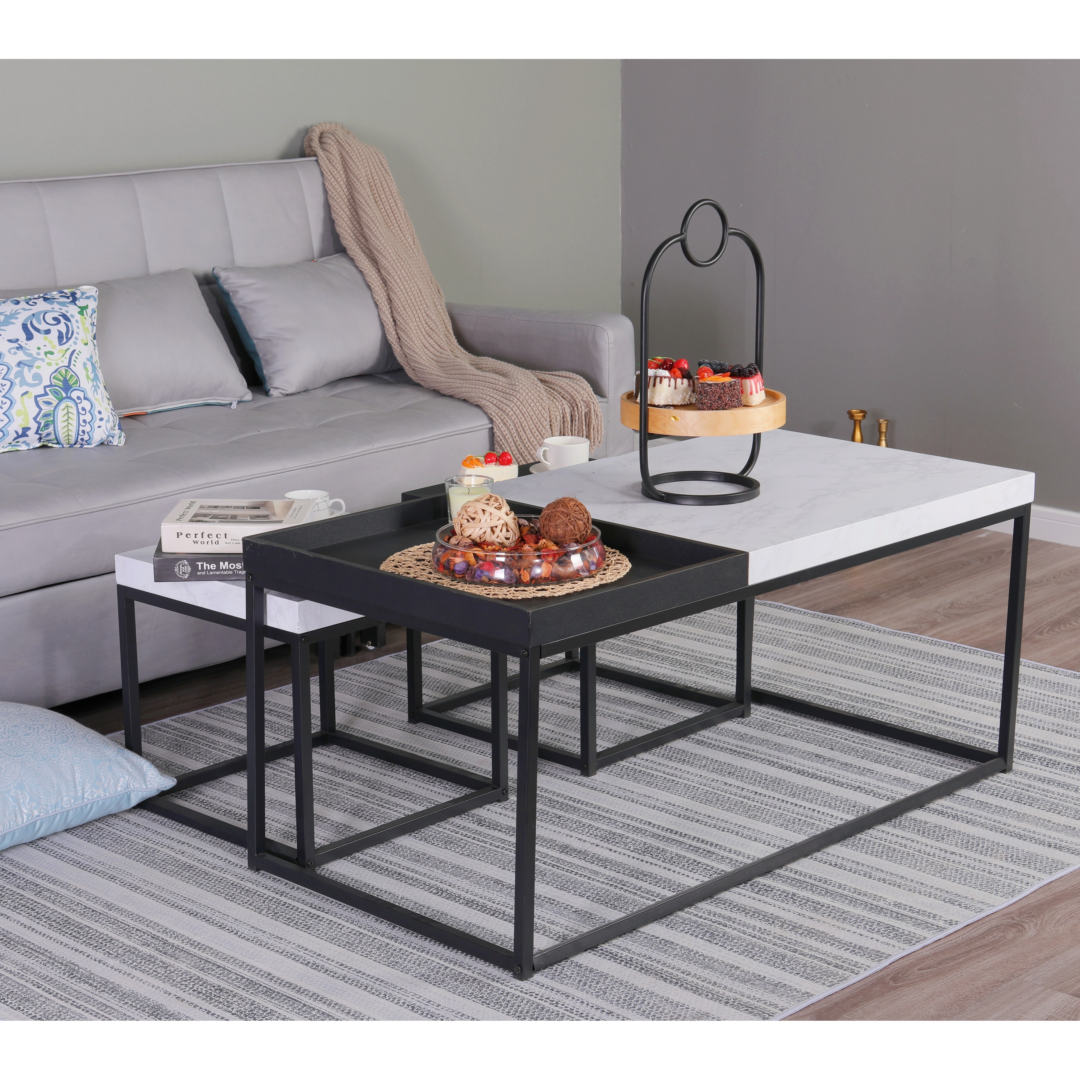 Space saving coffee table sales with chairs