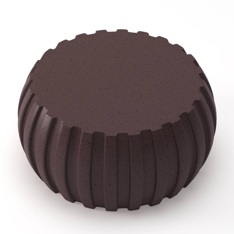 GDFStudio Sylas Magnesium Oxide Coffee Table for Indoor & Outdoor with Stylish Round Design