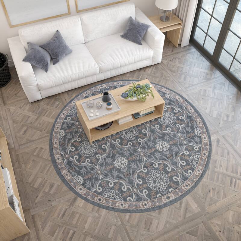 Hamilton Traditional Damask Indoor Area Rug