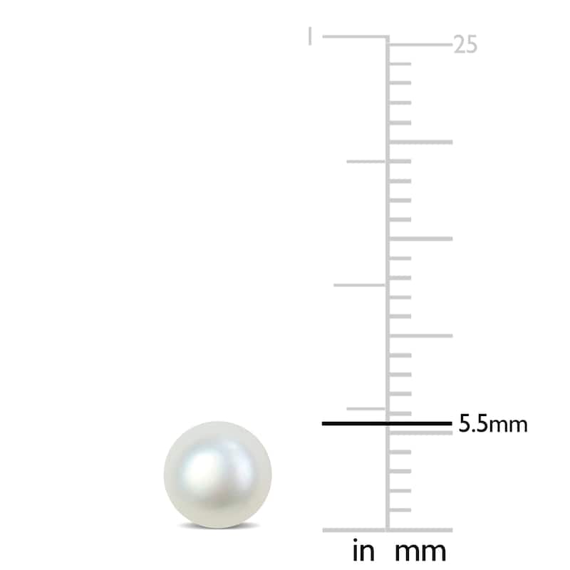 Miadora 7-7.5mm Cultured Freshwater Pearl Stud Earrings in Yellow Plated Sterling Silver