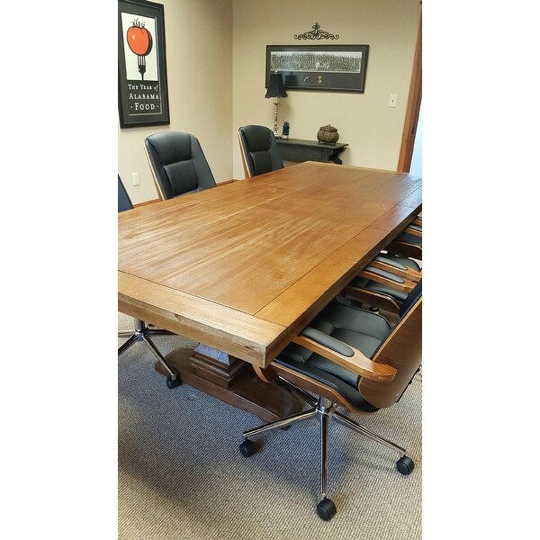 Atelier Burnished Brown Pedestal Extending Dining Table By Atelier Burnished Brown Pedestal Extending Dining Table By Inspire Q Clic On Free Shipping Today 8594615
