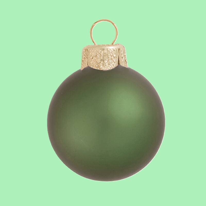 Matte Finish Glass Christmas Ball Ornaments 2.75" (70Mm) Green 12Ct