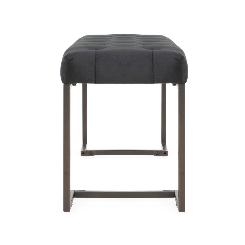 Roomfitters Upholstered Button Tufted Bench with Metal Frame, Entryway or Bedroom Accent Seat