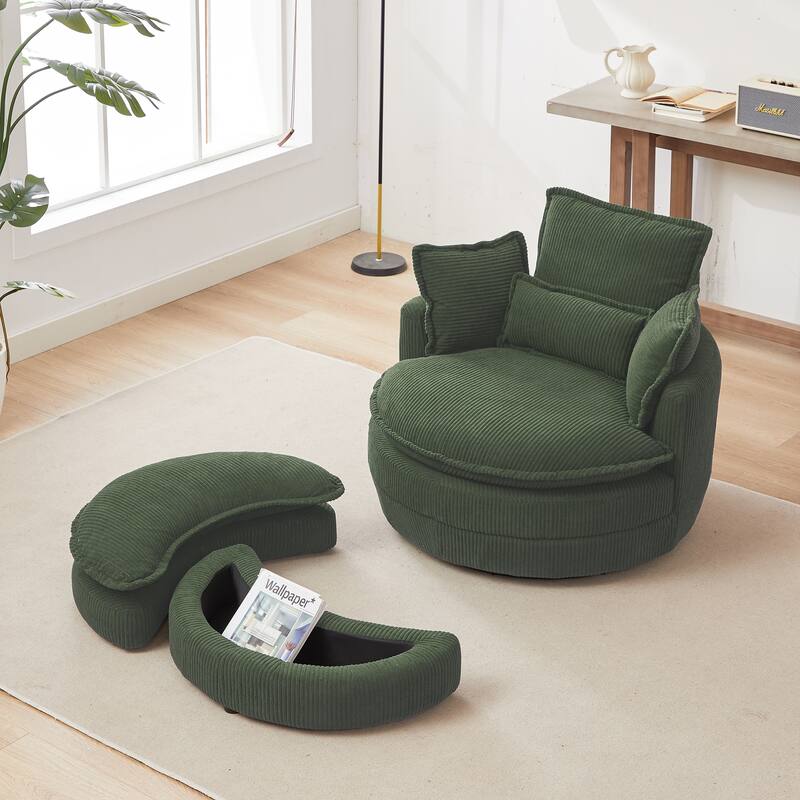 52" Cuddle Sofa Chair with Ottoman for Comfort