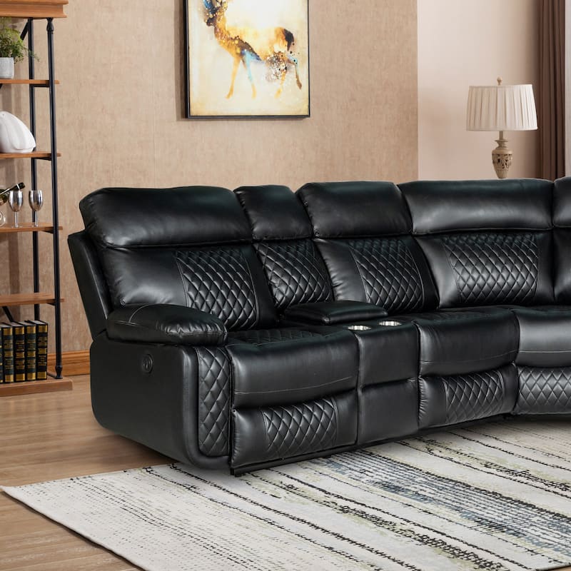 Infinity 3 Piece Transitional Faux Curved Living Room Reclining Sectional