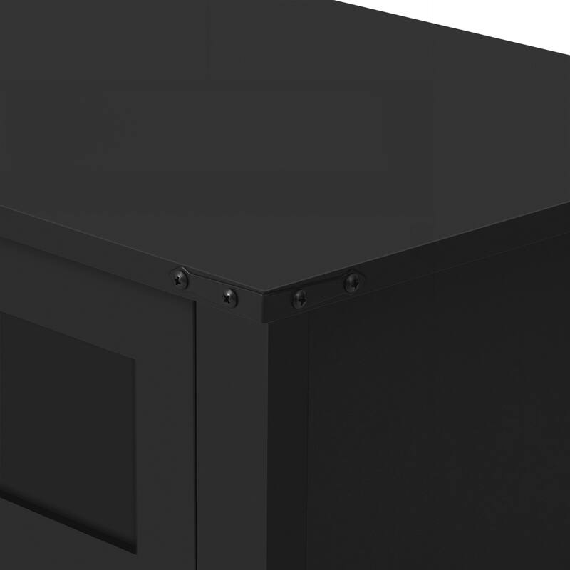 Sliding Barn Door Sideboard Buffet Cabinet with 3 Drawers, Adjustable Shelves