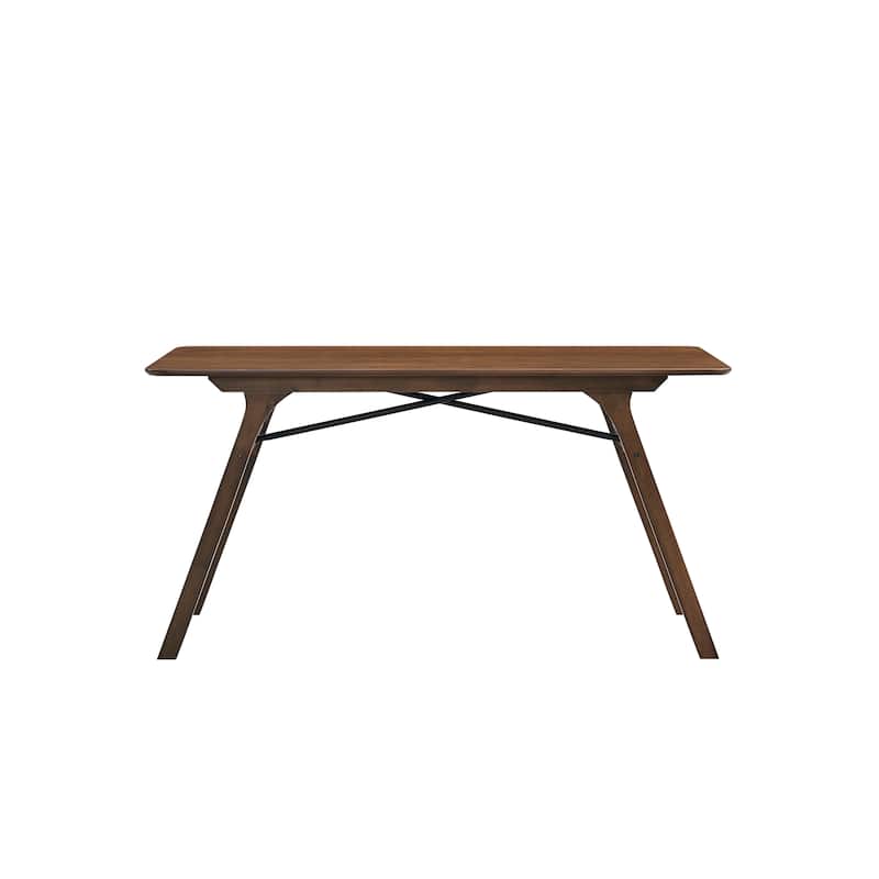 HomeRoots 59" Walnut Wood Dining Table - 59.00 in. x 30.00 in. x 35.00 in.