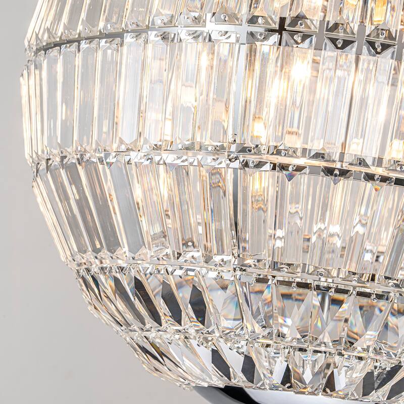 Ennu Retro Antique Sphere Crystal Chandelier Adjustable Dining Room Chandelier - W19.09"