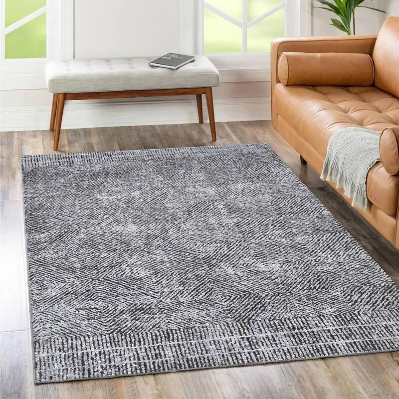 The Rug Collective Contemporary Lauro Grey - Machine Washable Area Rug