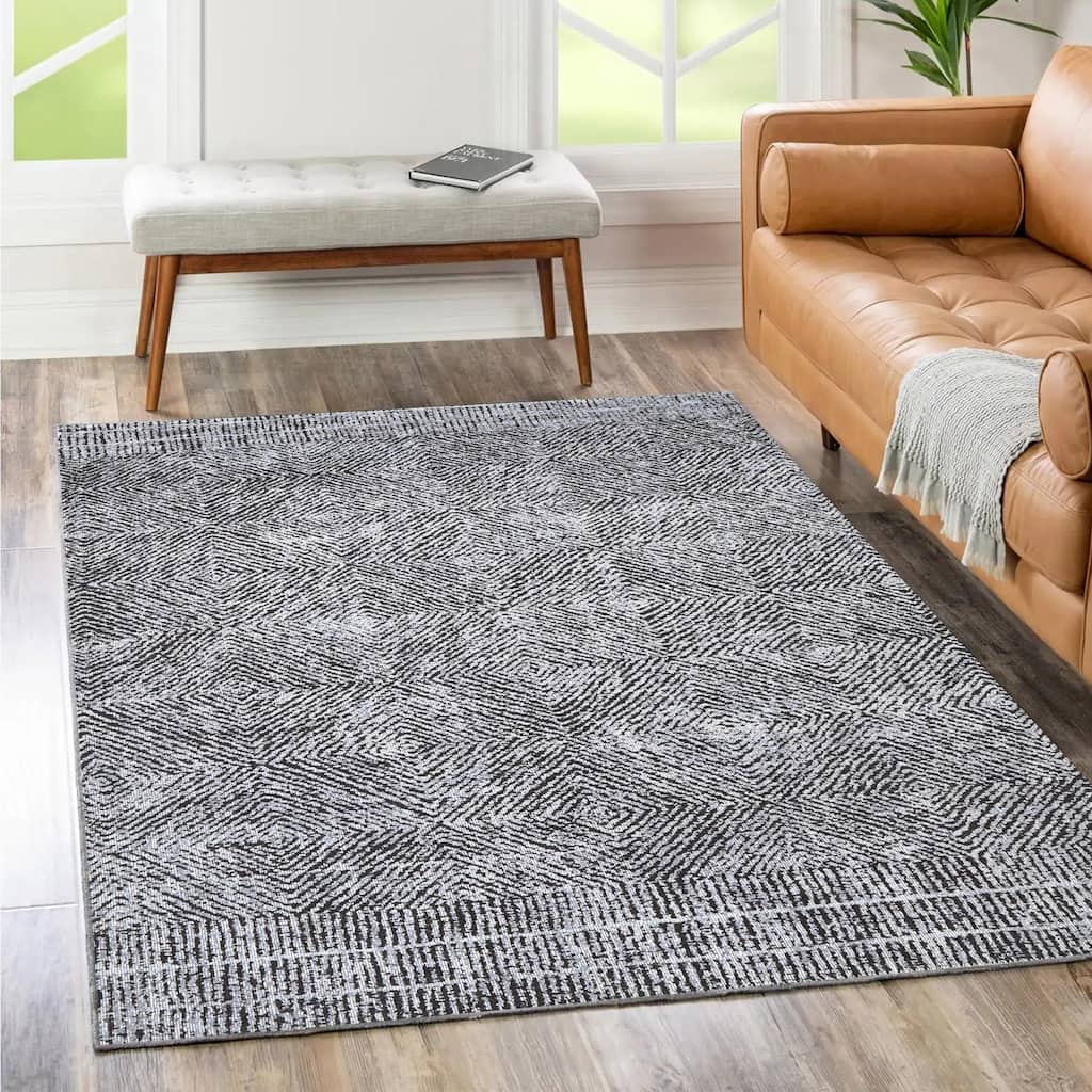 The Rug Collective Contemporary Lauro Grey - Machine Washable Area Rug