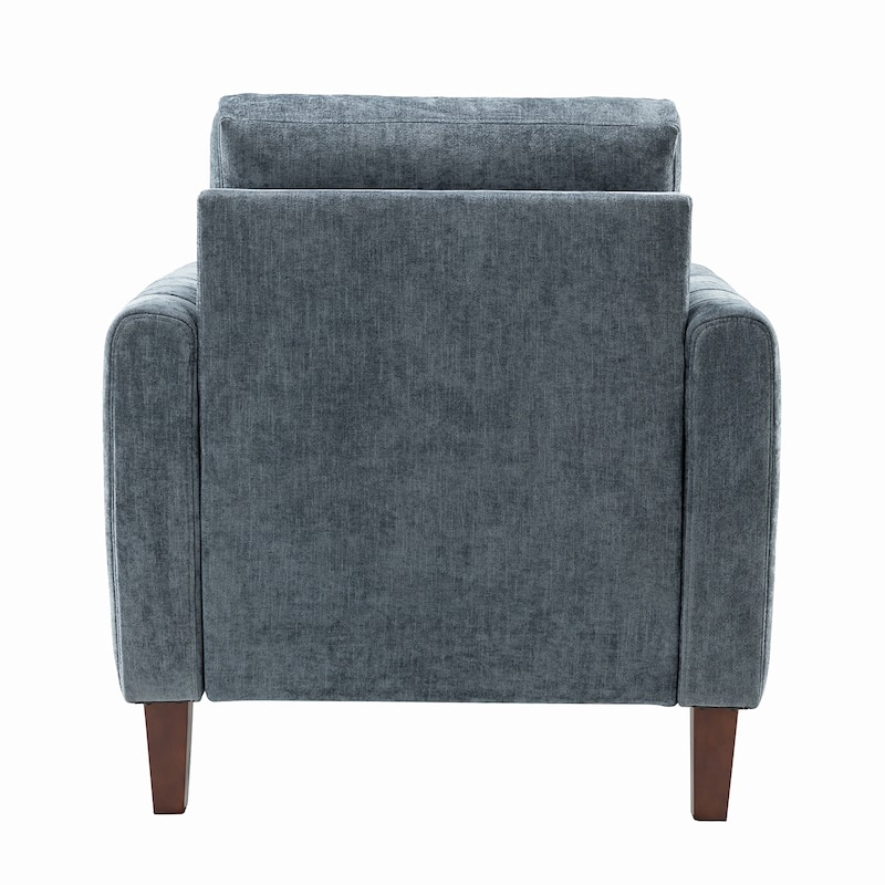 Ganymedes Upholstered Accent Club Chair with Wood Legs by HULALA HOME