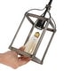 preview thumbnail 8 of 9, Rustic Farmhouse Coastal Mini Pendant Black and Wood Accent Lantern Lights for Kitchen Island - L5.5"xW 5.5"x H 12"
