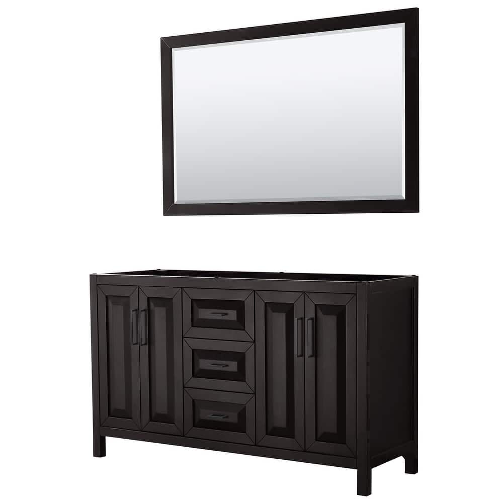 Wyndham Collection Daria 59" Double Free Standing Vanity Cabinet -