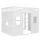 preview thumbnail 93 of 112, Solid Wood House Loft Bed with Window Design and Ladder, Twin/Full Size Playhouse Bed Loft Bed Frame with Guardrail for Kids