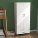 preview thumbnail 7 of 7, 2 Door 2 Drawers, White Armoires, Wardrobe Cabinet, Suitable for Wardrobes in Bedrooms, Offices