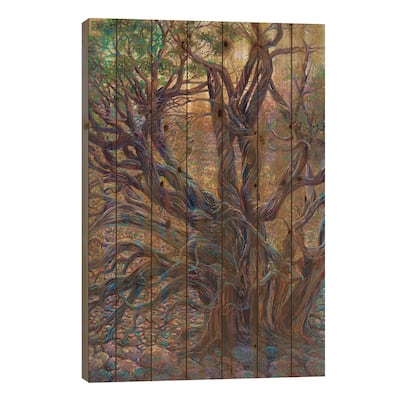 Juniper Loom Print On Wood by Iris Scott - Multi-Color