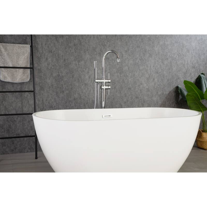 Single Handle Floor Mounted Tub Faucet Chrome