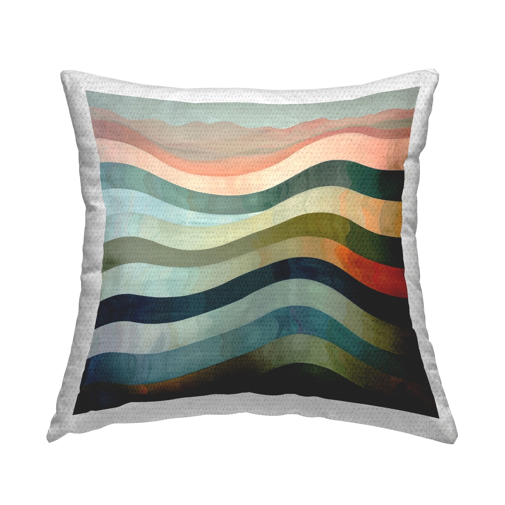 Stupell Fluid Dynamic Stripes Printed Outdoor Throw Pillow Design by Lazar Studio