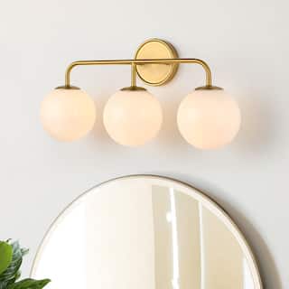 Modern Brushed Gold Glass Globe Linear Wall Sconce