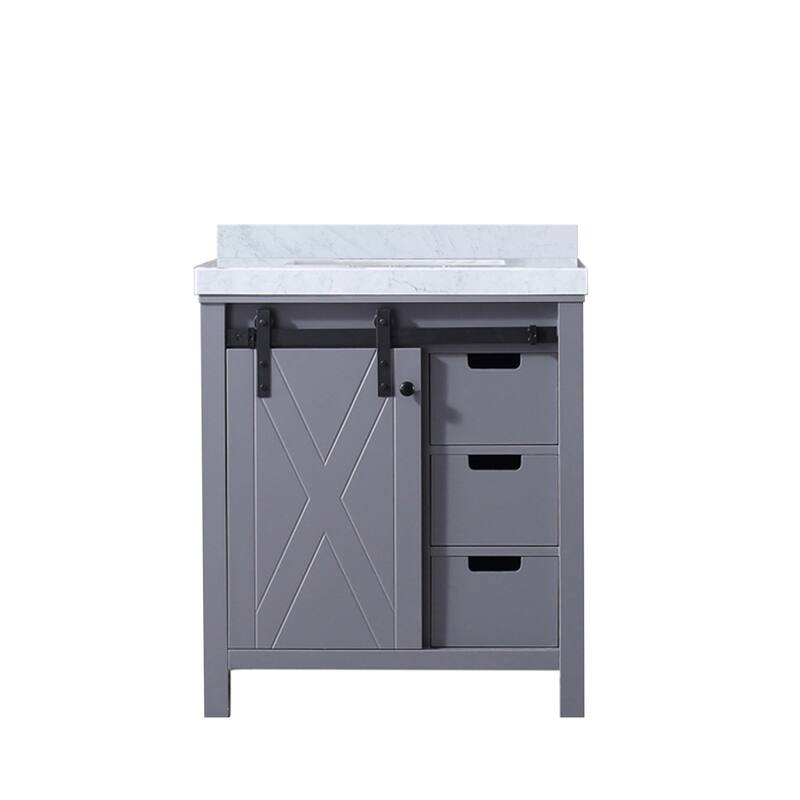 Marsyas Bath Vanity and Carrara Marble Countertop - 30 - Dark Grey