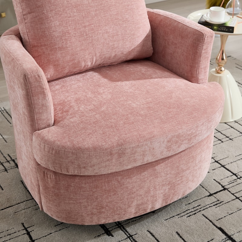 Swivel Chair:Metal 360 Degree Rotating Chassis,Chenille Fabric