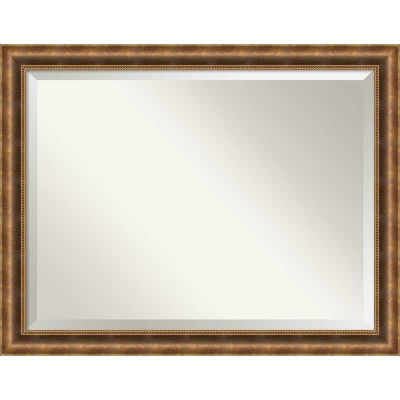 Beveled Wood Bathroom Wall Mirror - Manhattan Bronze Frame - Outer Size: 45 x 35 in
