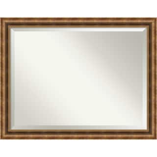 Beveled Wood Bathroom Wall Mirror - Manhattan Bronze Frame - Outer Size: 45 x 35 in