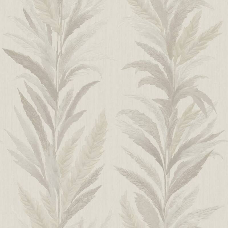 Galerie Wallcoverings Ornamenta Collection Leaf Flourish Shimmer Finish Vinyl on Non-woven Wallpaper Roll - 33-feet long x 21-inches wide - Grey