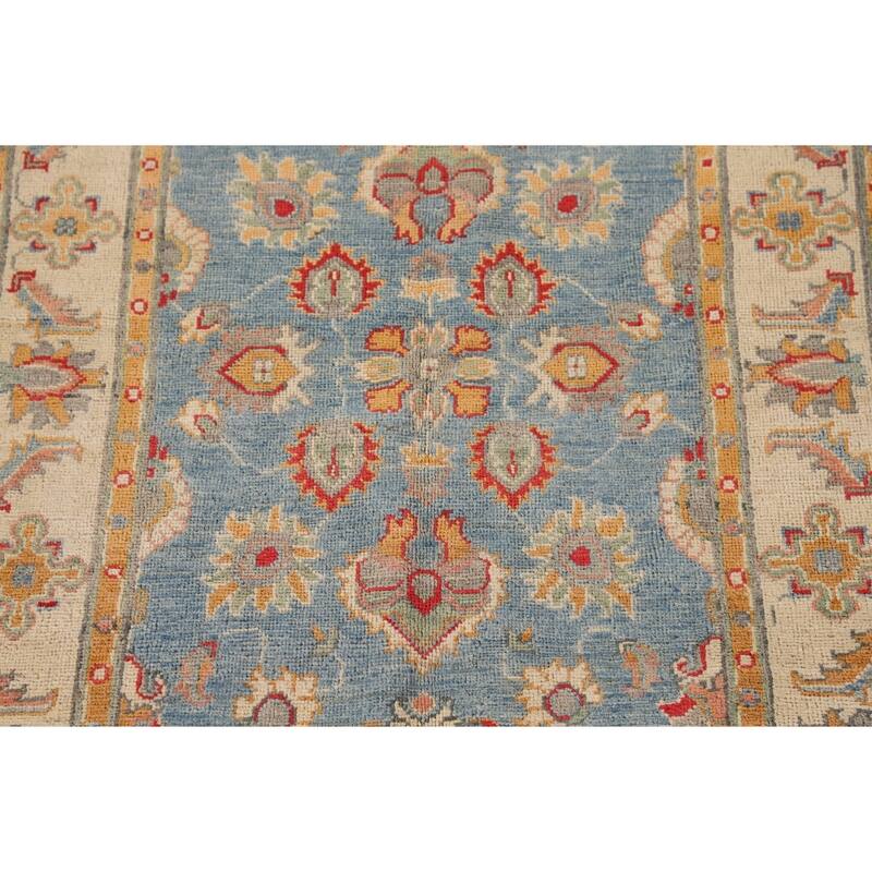 Traditional Blue Kazak Accent Rug Hand-Knotted Wool Carpet - 3'4"x 5'2"