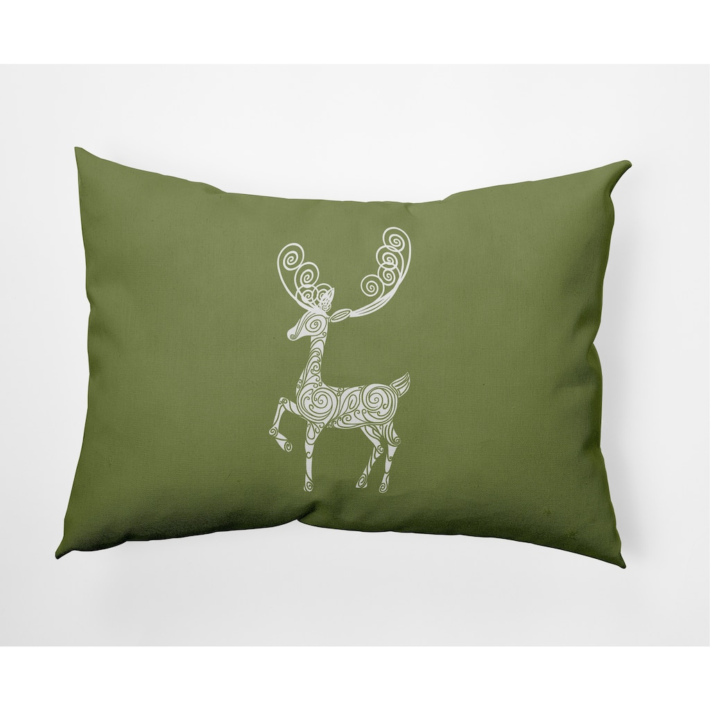 Fancy Christmas Reindeer Decorative Throw Pillow