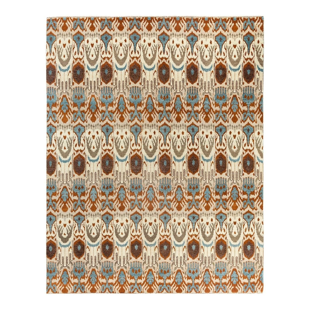 Ikat One-of-a-Kind Hand-Knotted Area Rug, Beige - 8' 3" x 10' 5"