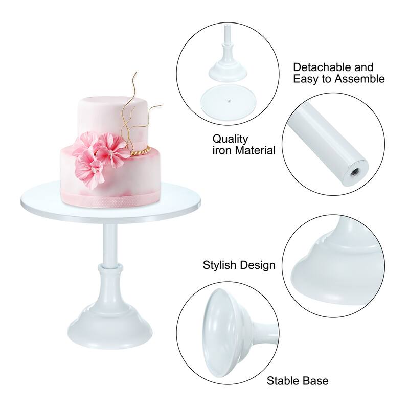 4pcs Metal Cake Stands 3 8 10 12 Inch Dessert Table Display Set, White