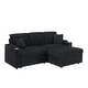 preview thumbnail 7 of 69, 80.3" L Shaped Couch with Pull Out Bed Corduroy Sleeper Sofa Bed Convertible Sectional Couches with Cup Holder for Living Room
