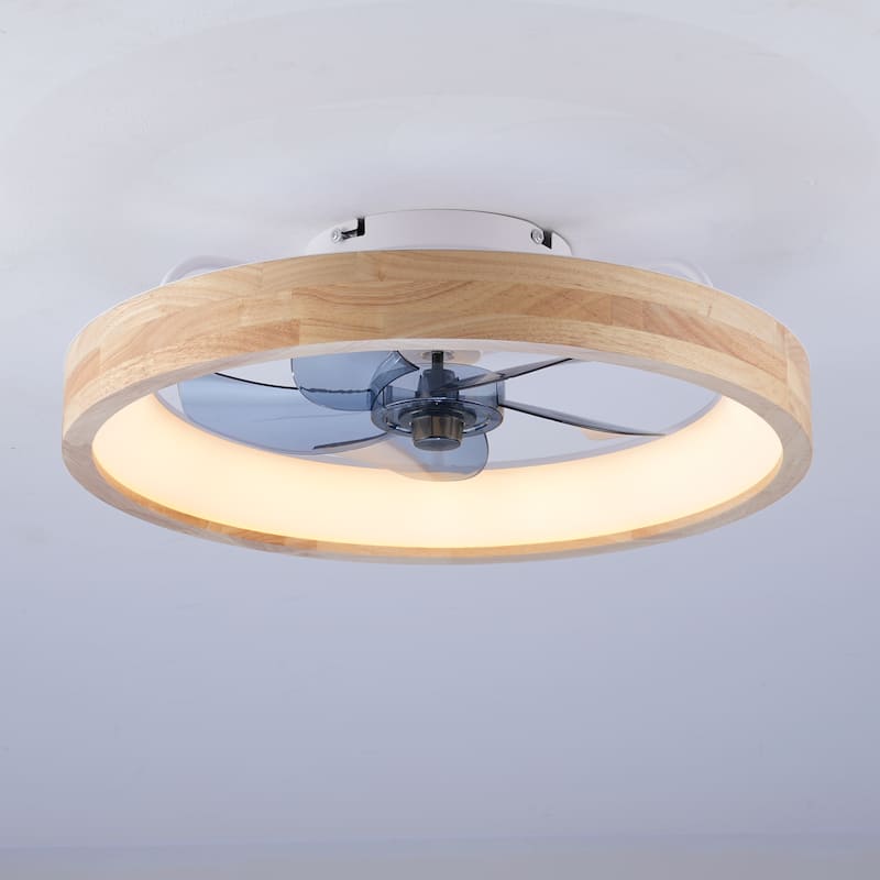 20" Ceiling Fans with Lights and Remote, 3000-6500K Dimmable Modern Flush Mount LED Fan Light, 6 Speeds, Quiet DC Motor