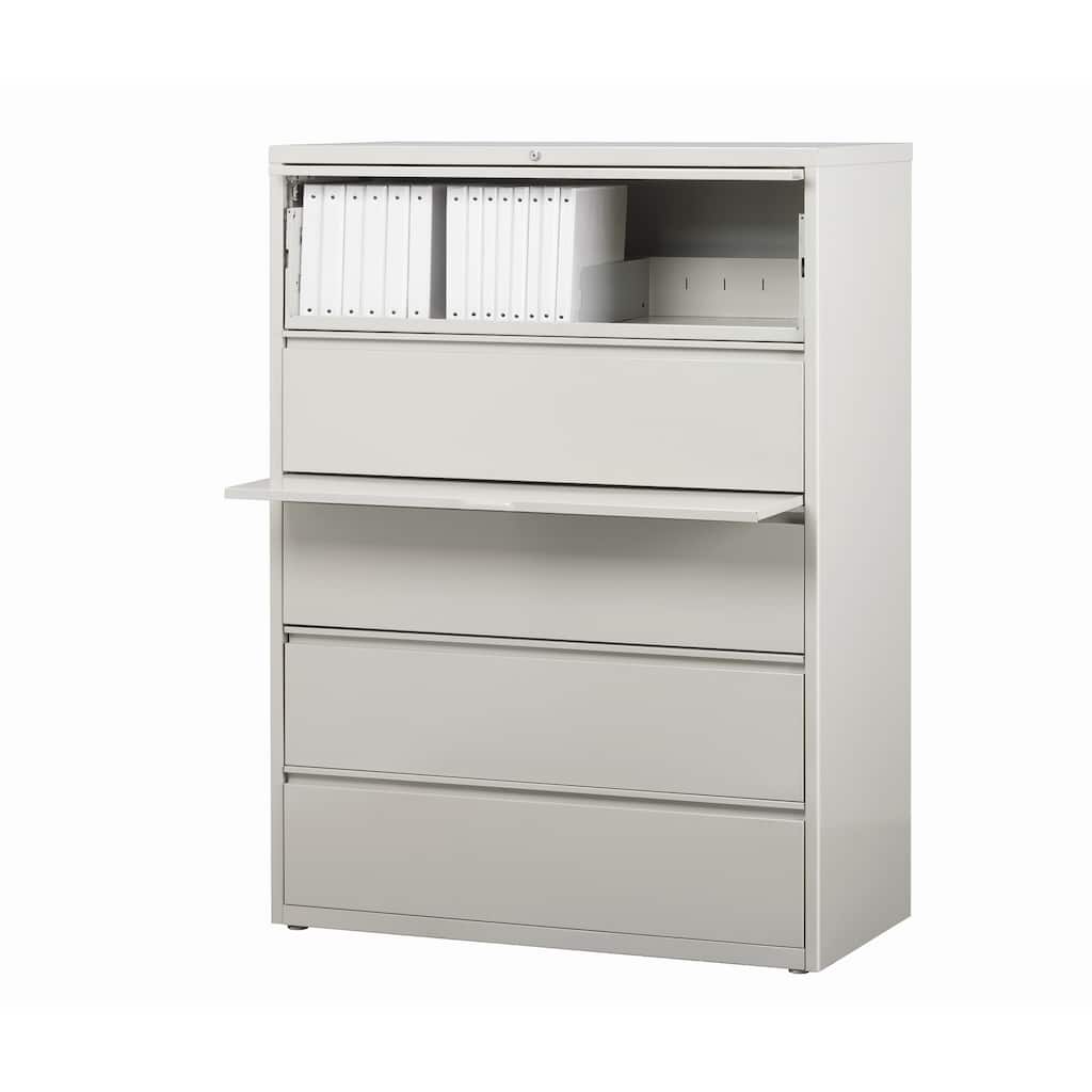 8000 Series 42" Wide 5-Drawer Lateral File Cabinet, Light Gray