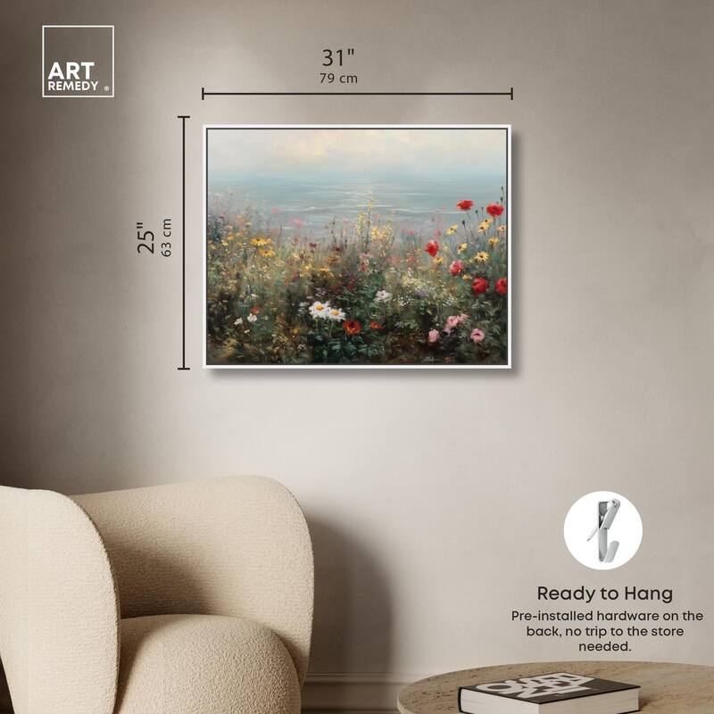 Misty Ocean Field I Canvas by Art Remedy